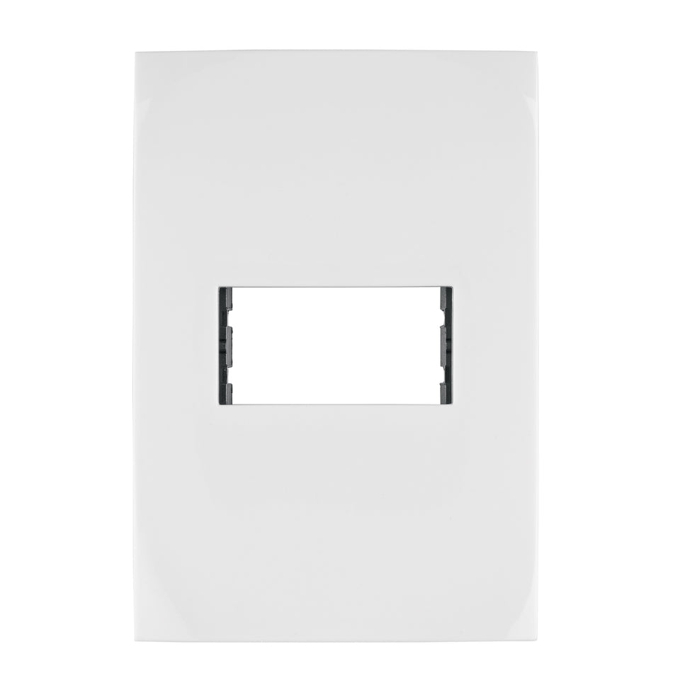 Placa 1 módulo de ABS, línea Oslo, color blanco, Volteck Caja con 12, 48303