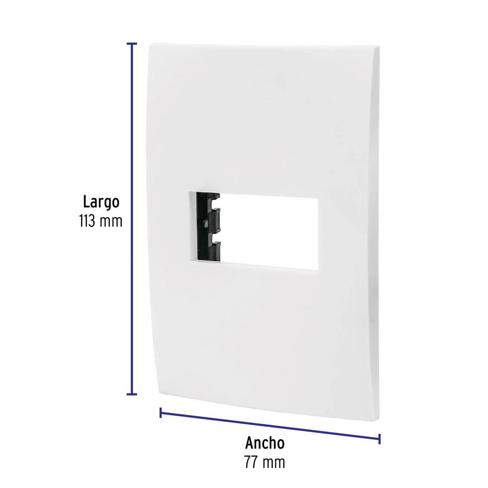 Placa 1 módulo de ABS, línea Oslo, color blanco, Volteck Caja con 12, 48303