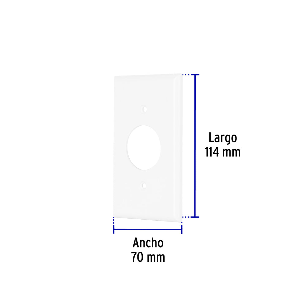 Placa de ABS para contacto redondo, Standard, blanco Caja con 10, 47725