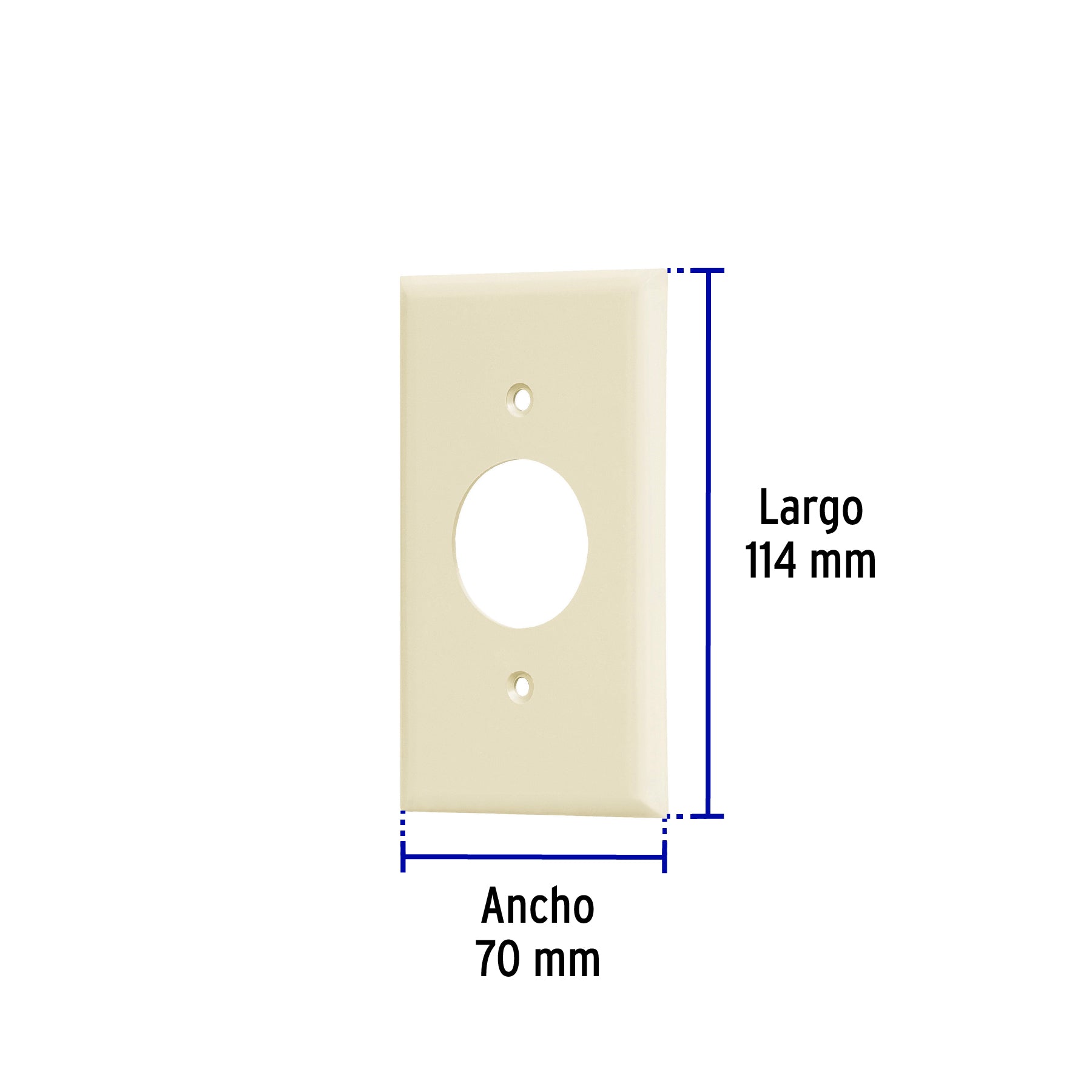 Placa de ABS para contacto redondo, Standard, marfil, 46412