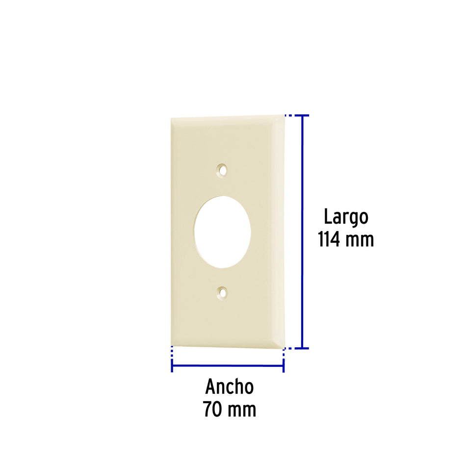 Placa de ABS para contacto redondo, Standard, marfil Caja con 10, 46412