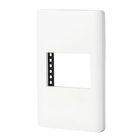 Placa blanca de 1 ventana 1.5 módulos, línea Lisboa, Volteck Caja con 12, 47938