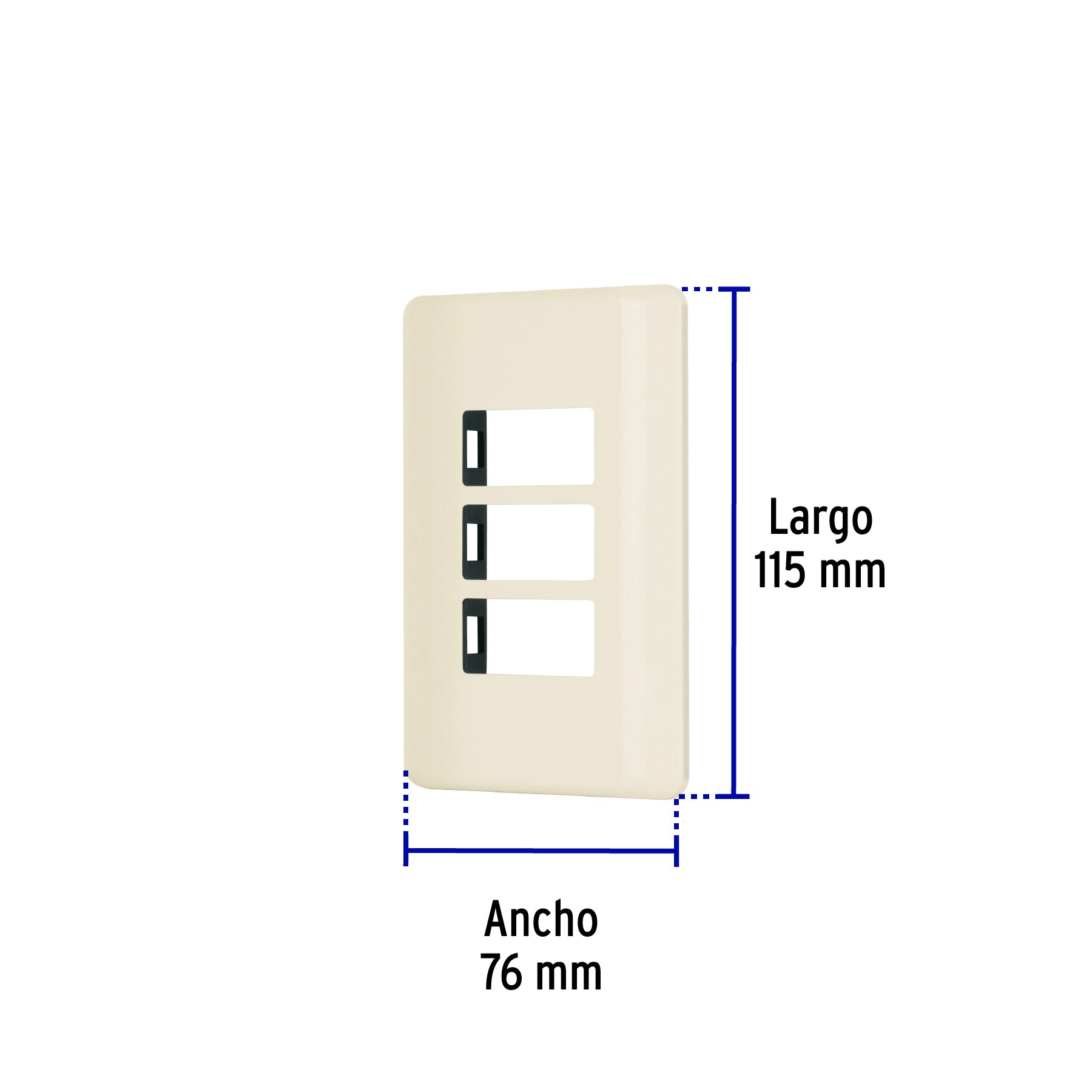 Placa 3 módulos, marfil, línea Volteck Basic, 27233