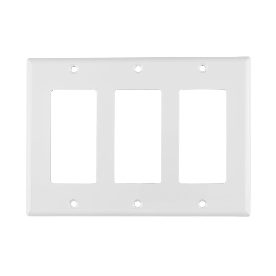 Placa 3 ventanas, de policarbonato, línea Classic, Volteck Caja con 10, 46420