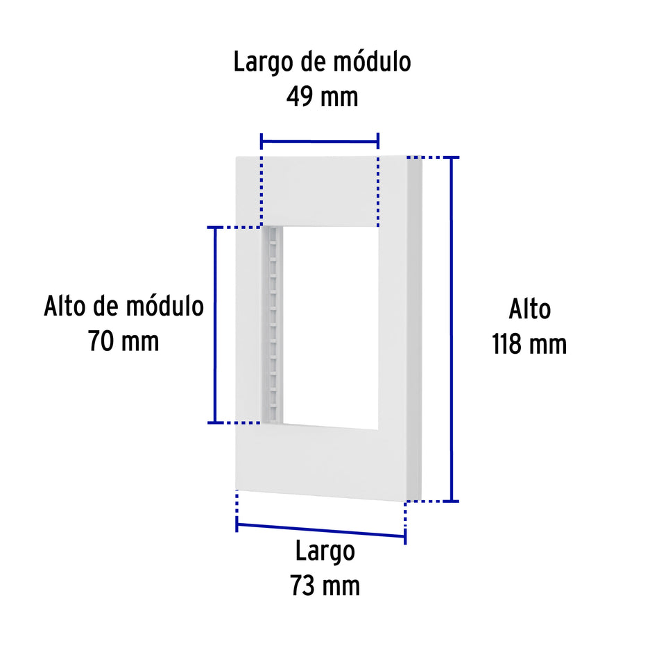Placa 1 ventana, 3 módulos, línea Española, color blanco Caja con 12, 47043