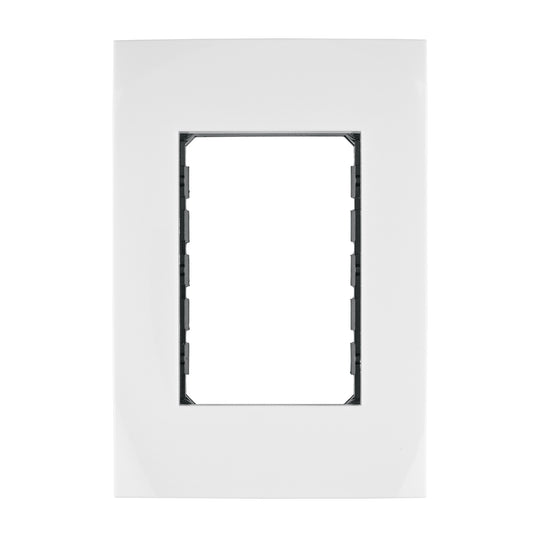 Placa 3 módulos de ABS, línea Oslo, color blanco, Volteck Caja con 12, 48305