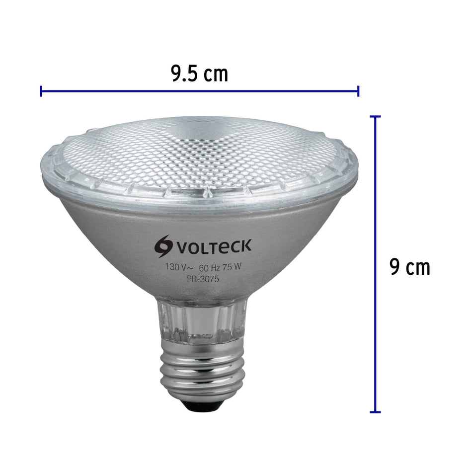Lámpara de halógeno 75 W tipo PAR 30, en caja, Volteck Caja con 6, 47248