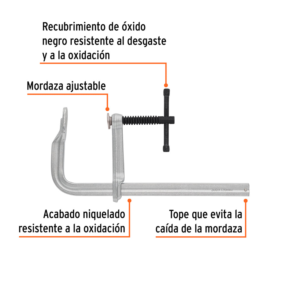 Prensa rápida tipo 'F' 12', uso rudo, Expert Caja con 2, 103161