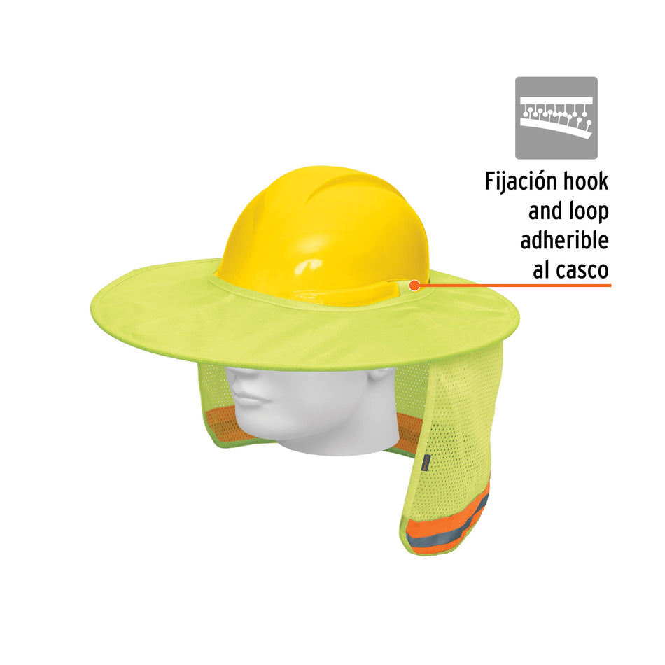 Protector solar plegable para casco, verde con reflejante Caja con 5, 100354