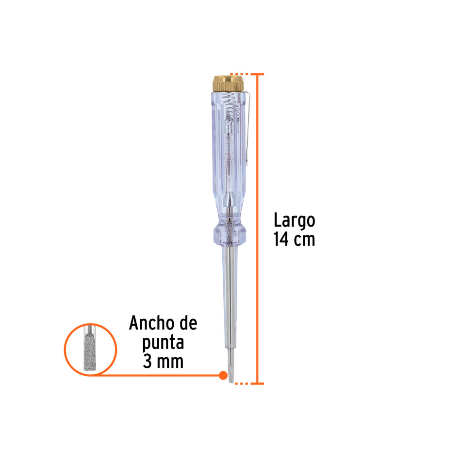 Probador de circuitos de corriente alterna 14 cm, Truper Caja con 12, 13988