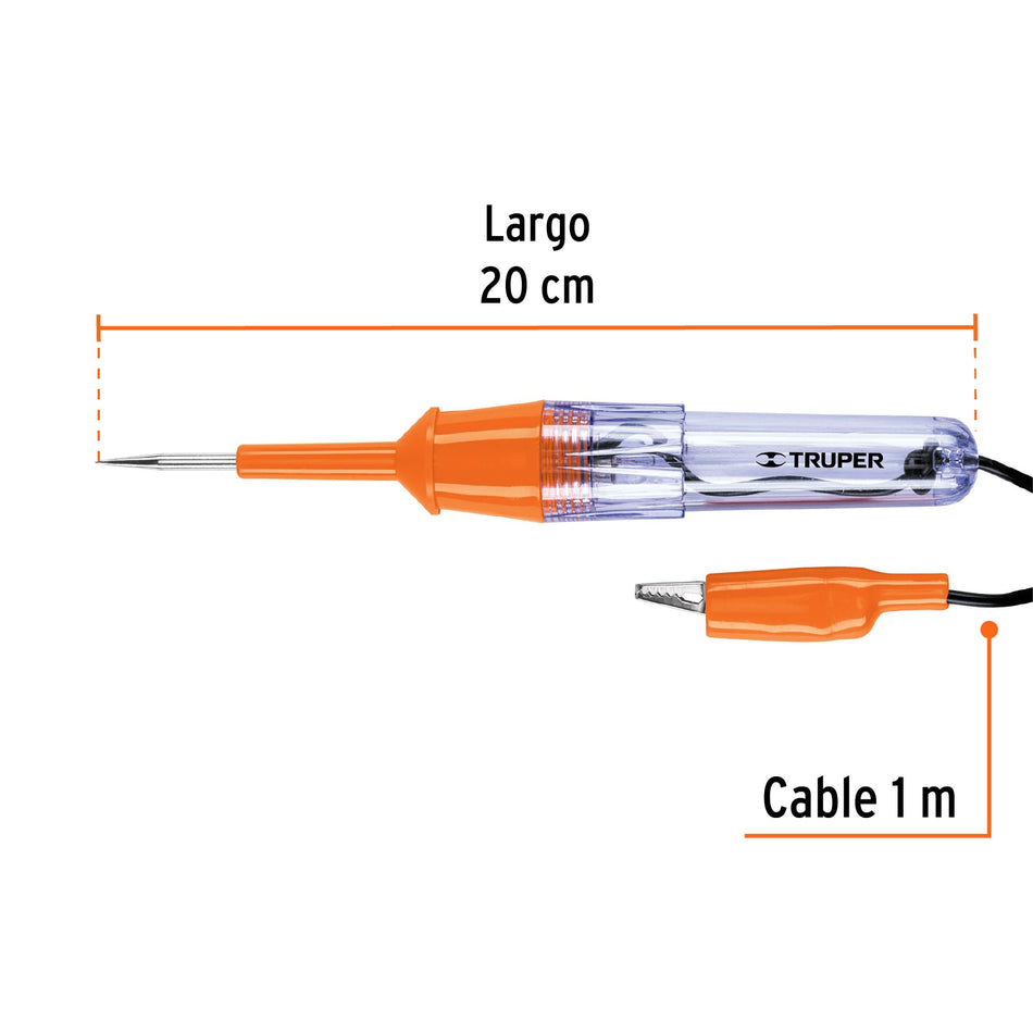 Probador de circuitos de corriente directa 20 cm, Truper Caja con 6, 13986