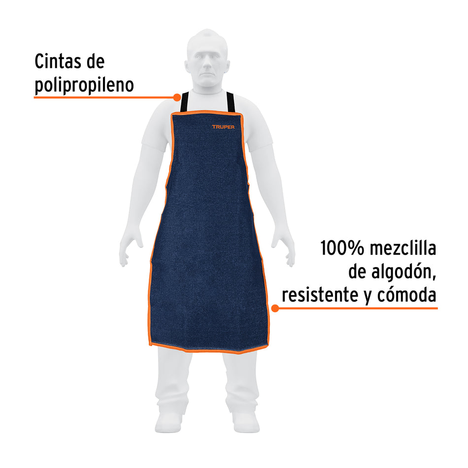 Protección para soldar, peto de mezclilla, Truper Caja con 5, 100825