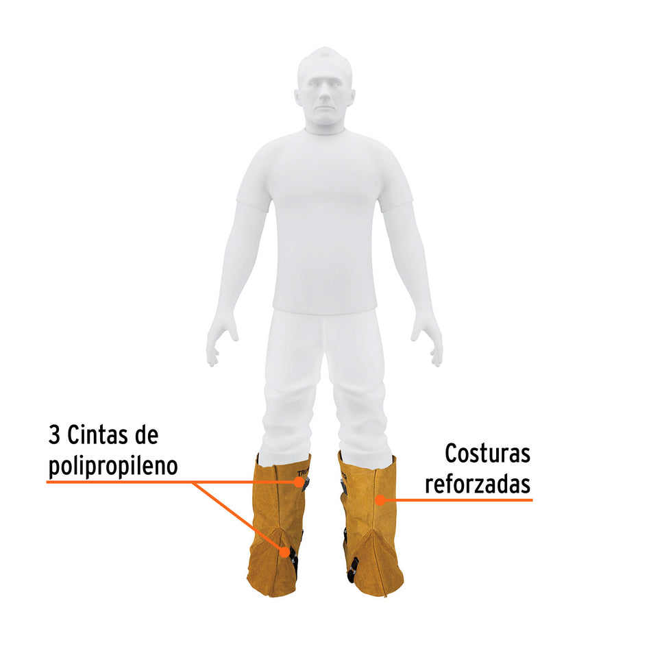 Protección para soldar, polainas de carnaza, Truper Caja con 5, 13118