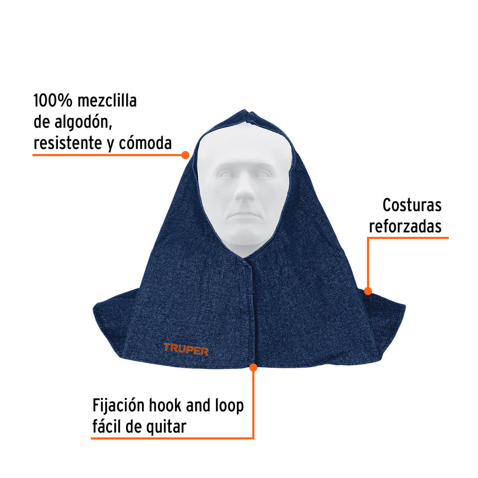 Protección para soldar, capucha de mezclilla, Truper Caja con 5, 100827