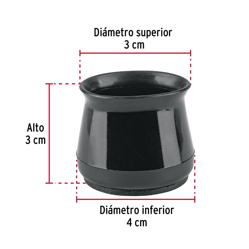 protectores para patas de silla, negro Caja con 2, 49847