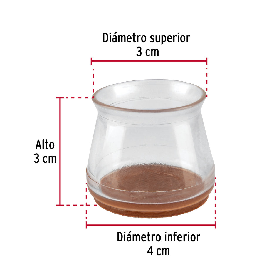 protectores para patas de silla, transparente Caja con 2, 49846