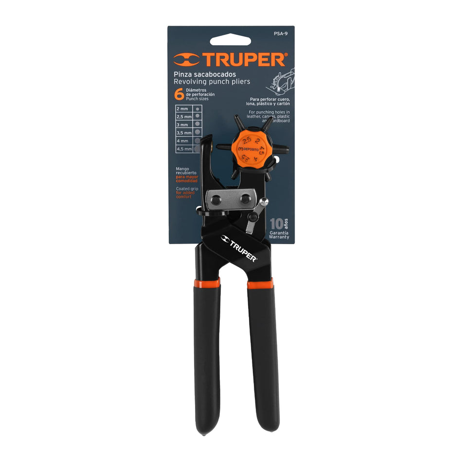 Pinza sacabocados 9' mango de PVC, Truper Caja con 3, 17340
