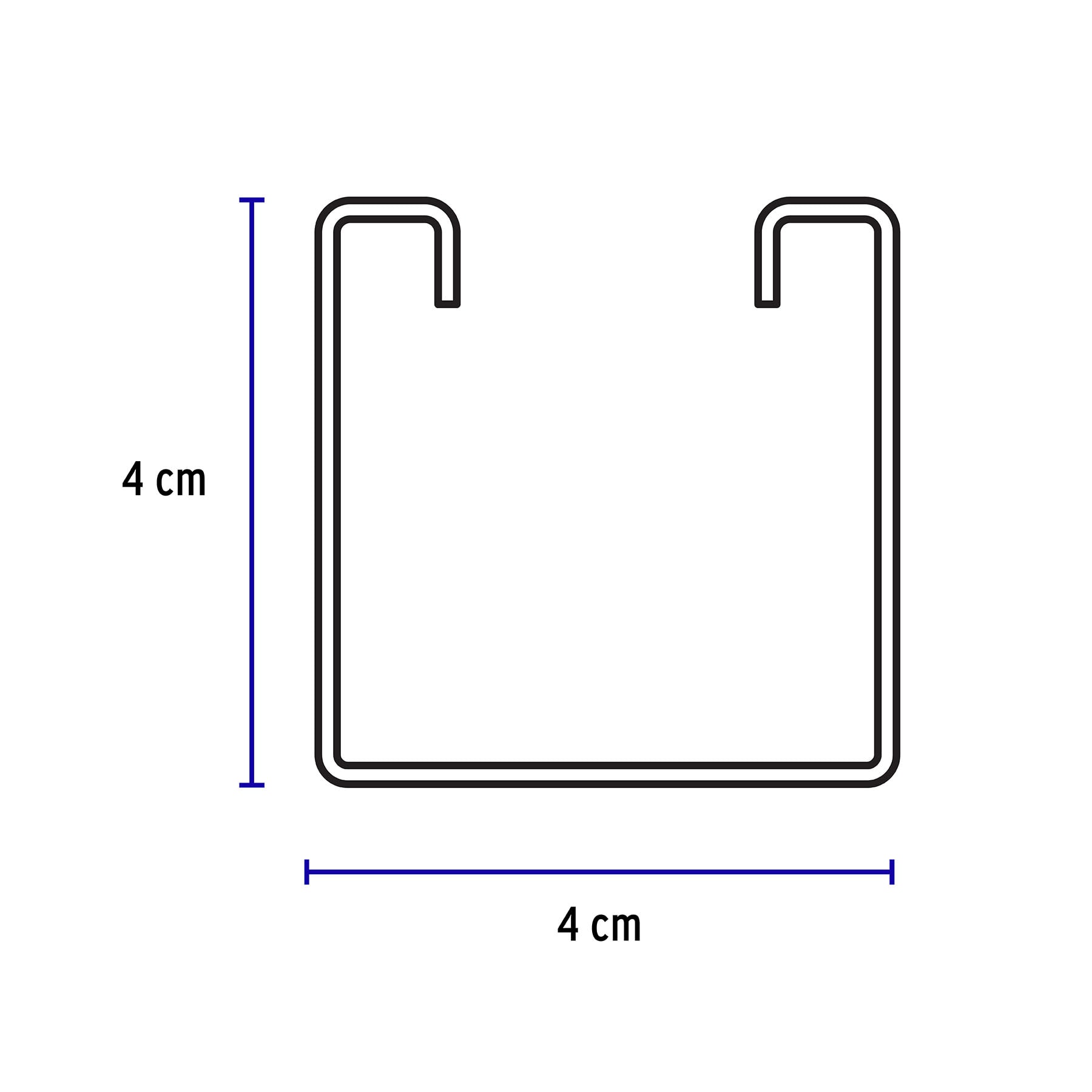 Perfil monocanal sólido de 3 m, 4 x 4 cm cal. 14, VOLTECK, 47764