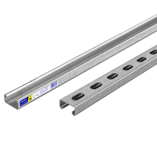 Perfil monocanal perforado de 3 m, 4 x 2 cm cal. 16, VOLTECK Caja con 2, 47761