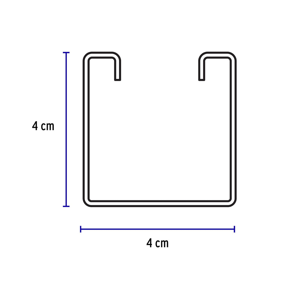 Perfil monocanal sólido de 3 m, 4 x 4 cm cal. 16, VOLTECK Caja con 2, 47760