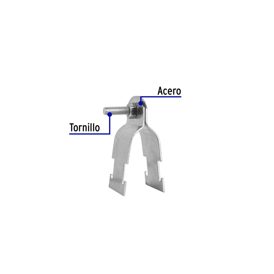 Abrazadera para perfil monocanal de 1', VOLTECK Caja con 20, 47490