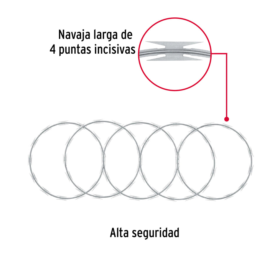 Rollo de púa concertina alta seguridad, 45 cm diámetro, 44920