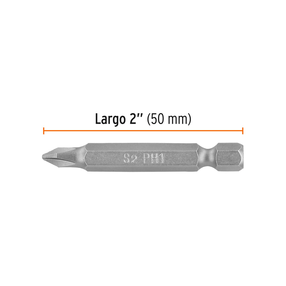 Estuche con 15 puntas de cruz PH1 largo 2', Truper Expert Caja con 6, 100194