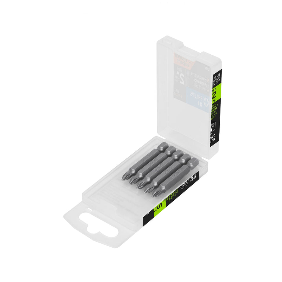 Estuche con 5 puntas de cruz PH1 largo 2', Truper Expert Caja con 6, 12146