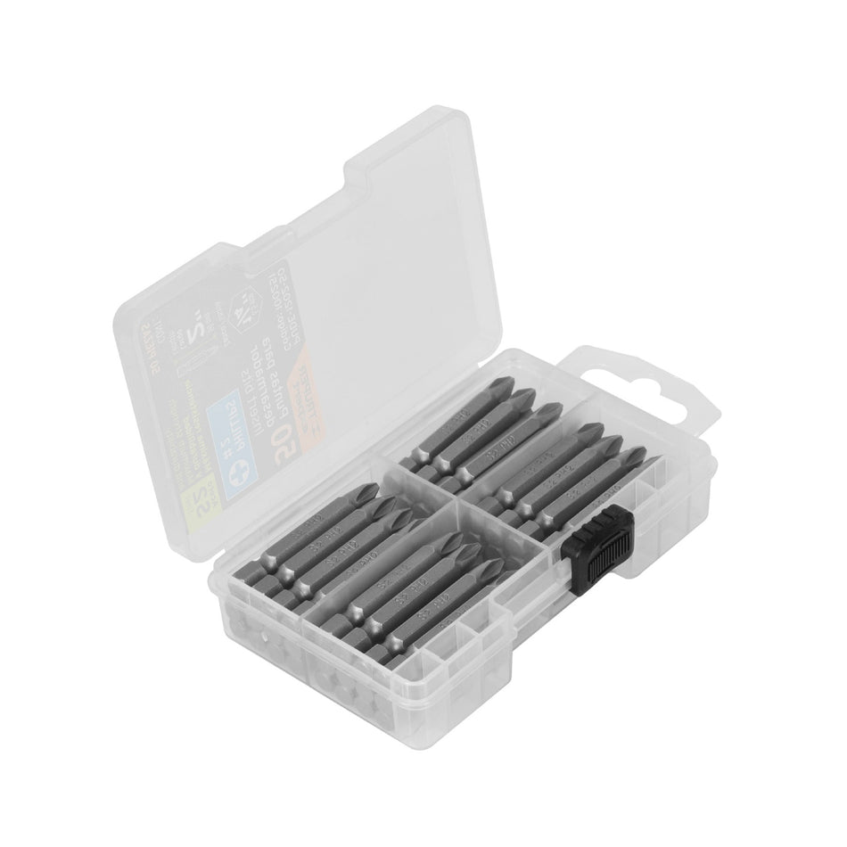 Estuche con 50 puntas de cruz PH2 largo 2', Truper Expert Caja con 6, 100251