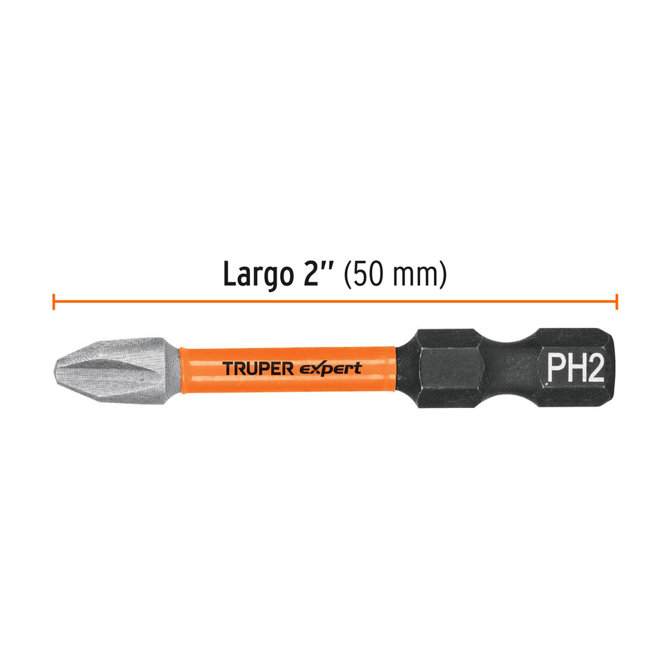 Estuche con 5 puntas de cruz PH2 de impacto largo 2', Expert Caja con 6, 100820
