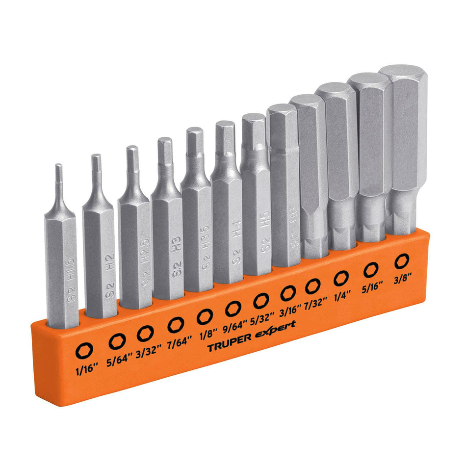 Juego de 12 puntas hexagonales std largo 2', Expert Caja con 6, 101710
