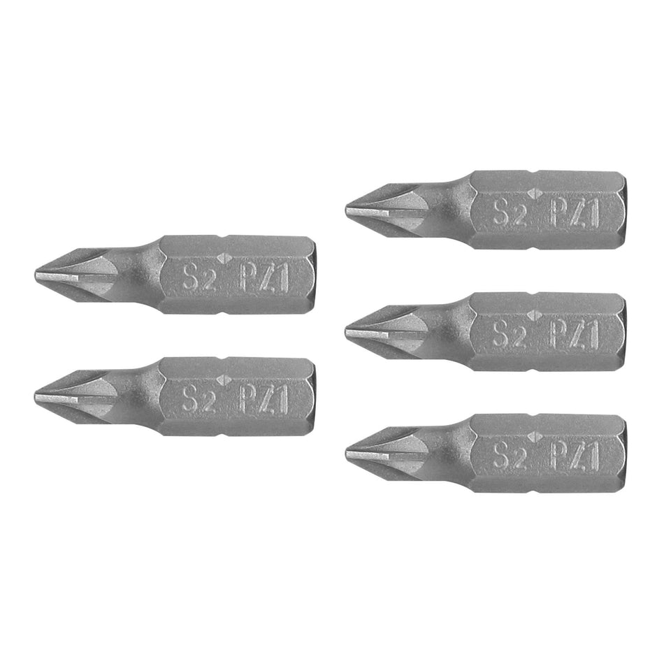 Estuche con 5 puntas pozidriv PZ1 largo 1', Truper Expert Caja con 6, 12156