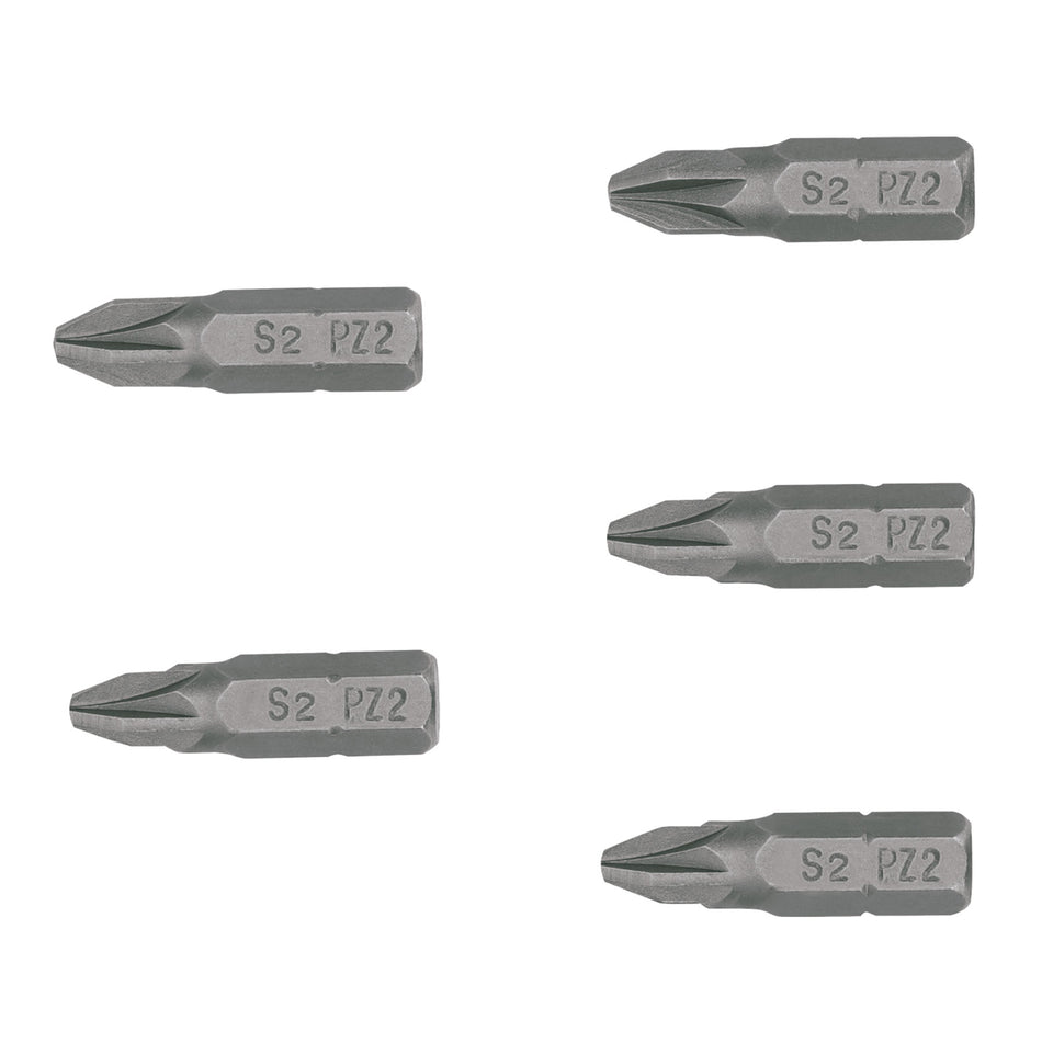 Estuche con 5 puntas pozidriv PZ2 largo 1', Truper Expert Caja con 6, 12158