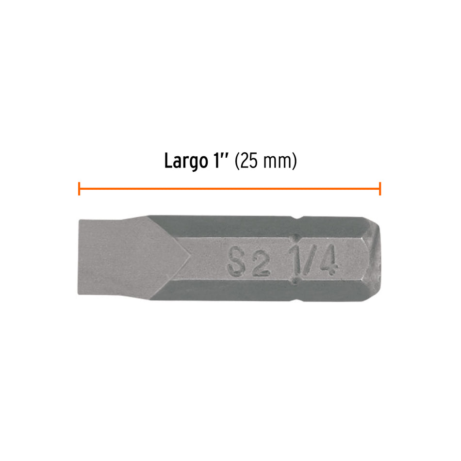 Estuche con 5 puntas planas de 1/4' largo 1', Truper Expert Caja con 6, 12167