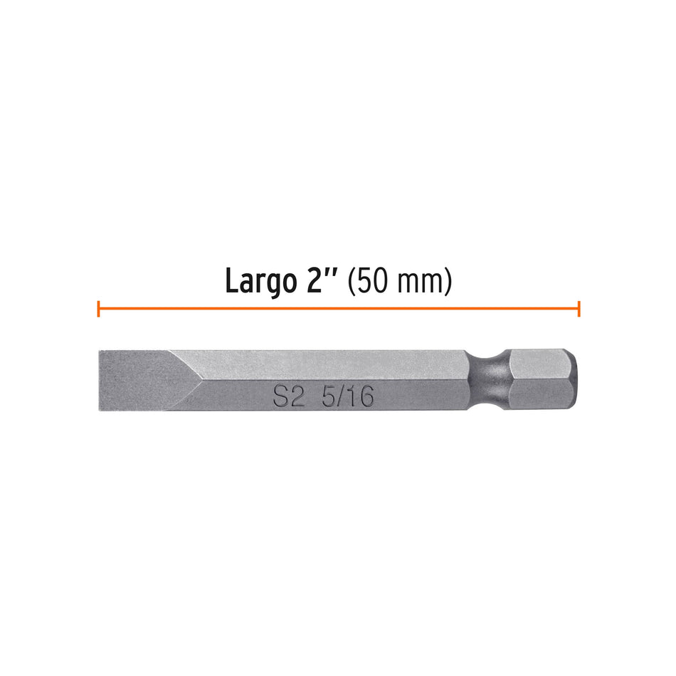 Estuche con 5 puntas planas de 5/16' largo 2', Truper Expert Caja con 6, 12174