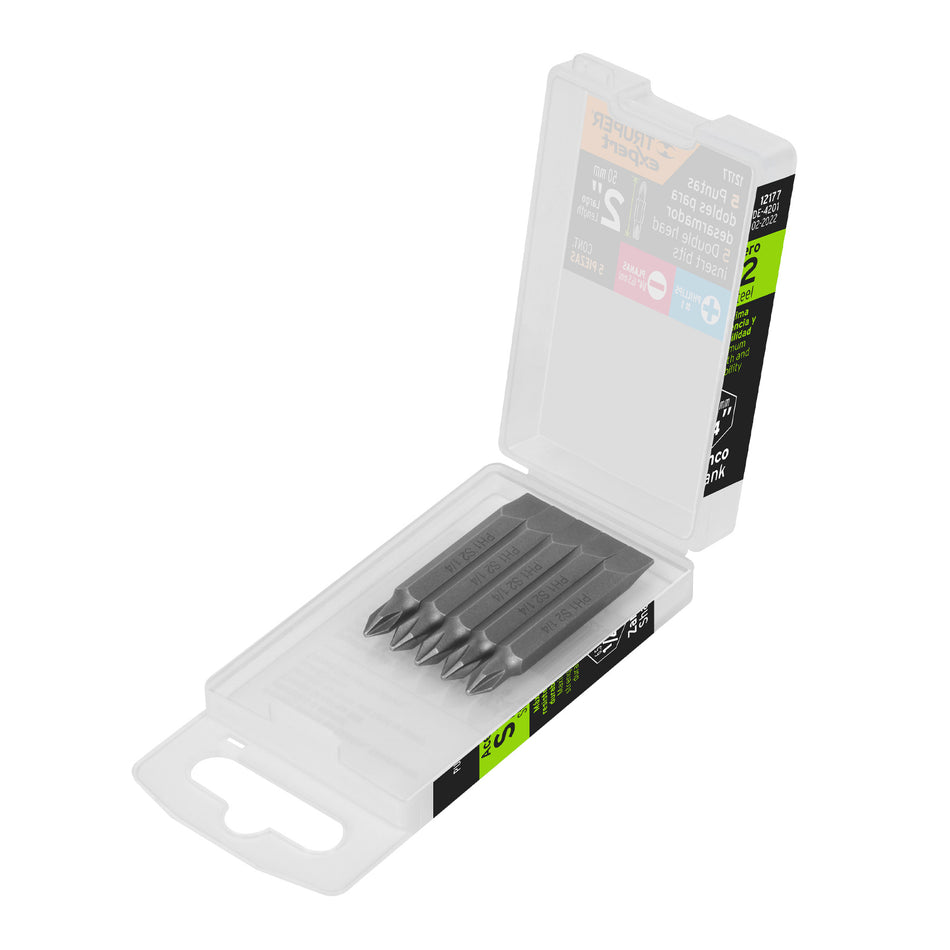 Estuche con 5 puntas dobles PH1 y 1/4' largo 2', Expert Caja con 6, 12177