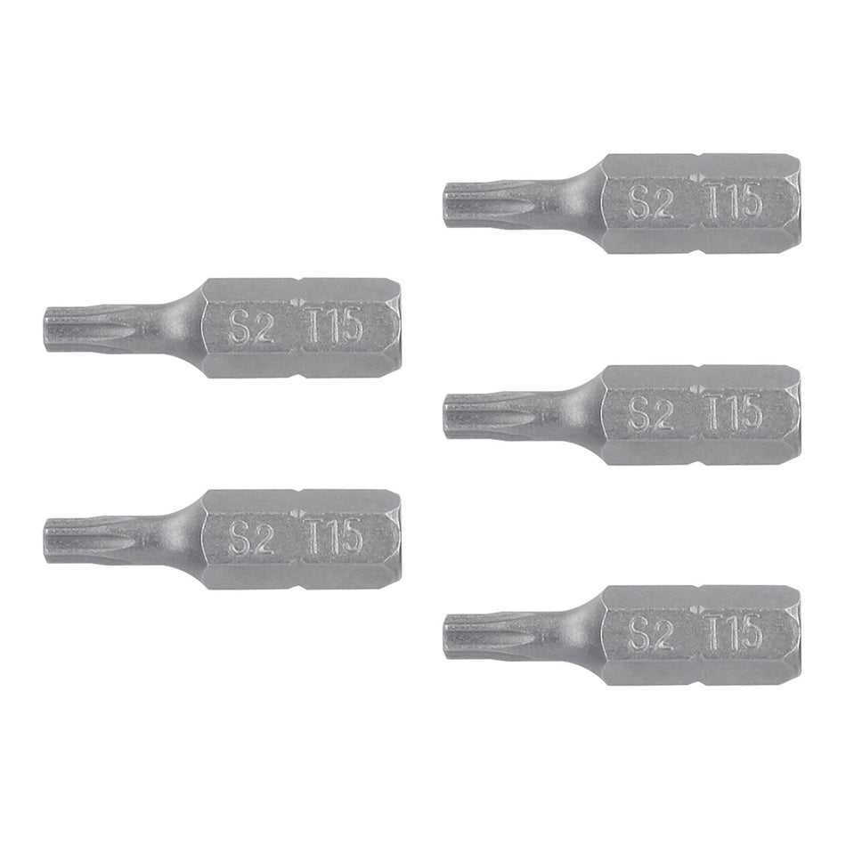 Estuche con 5 puntas torx T15 largo 1', Truper Expert Caja con 6, 12198