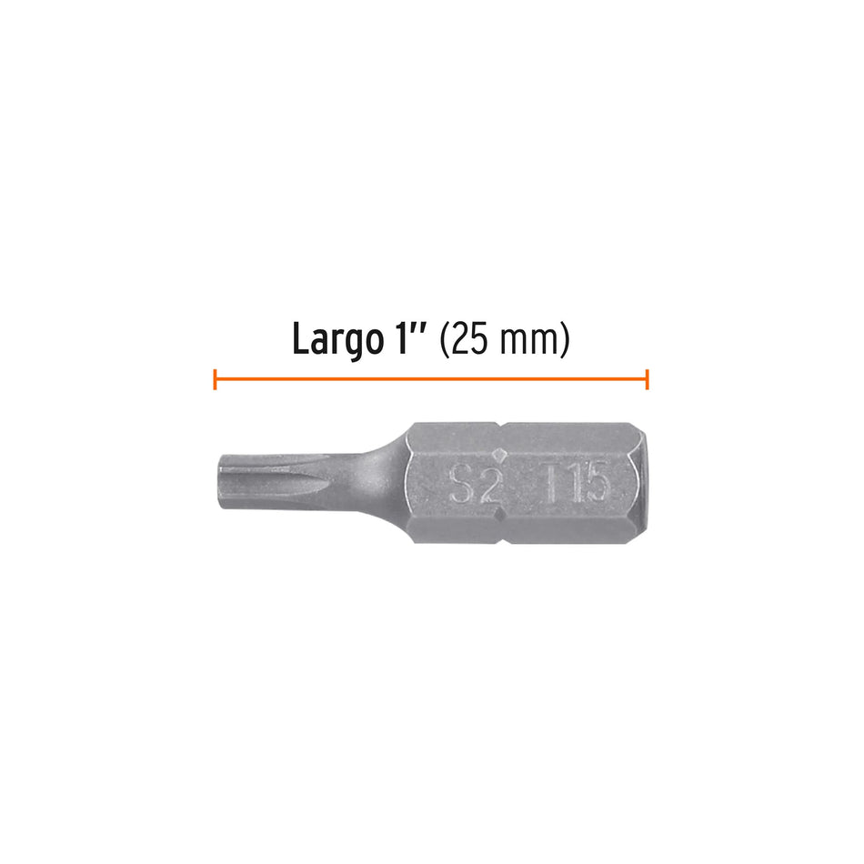 Estuche con 5 puntas torx T15 con seguro largo 1', Expert Caja con 6, 12264