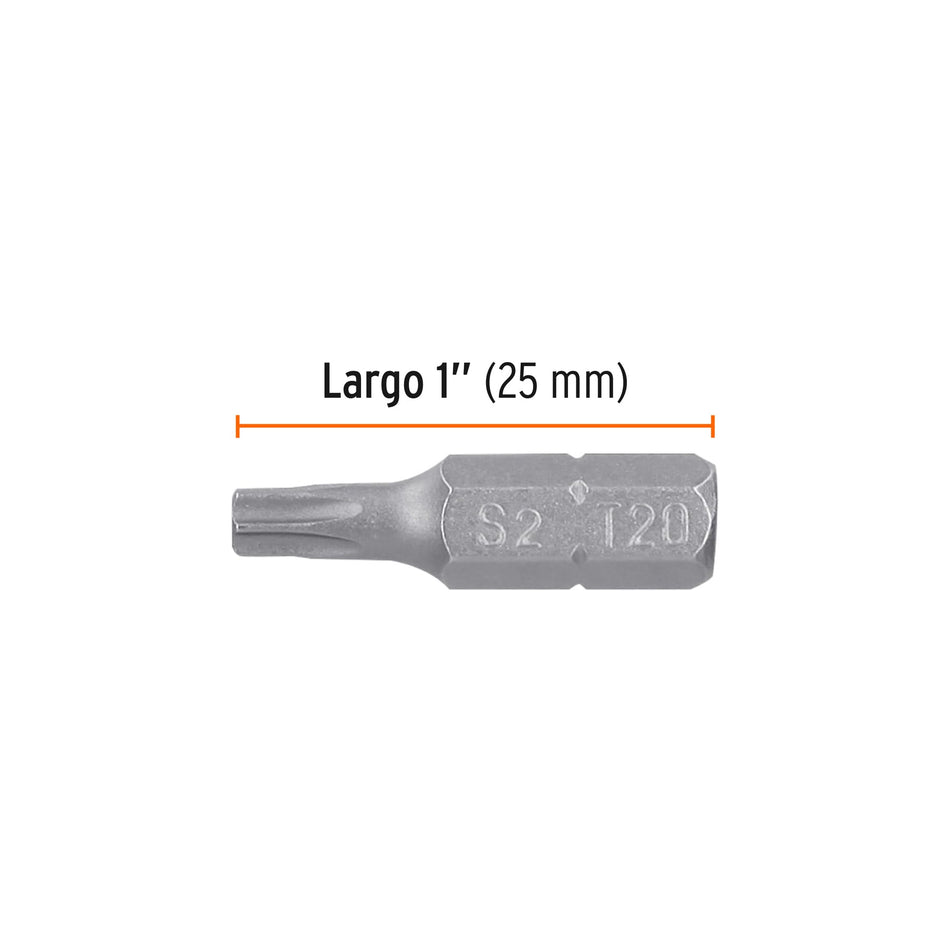Estuche con 5 puntas torx T20 con seguro largo 1', Expert Caja con 6, 12265