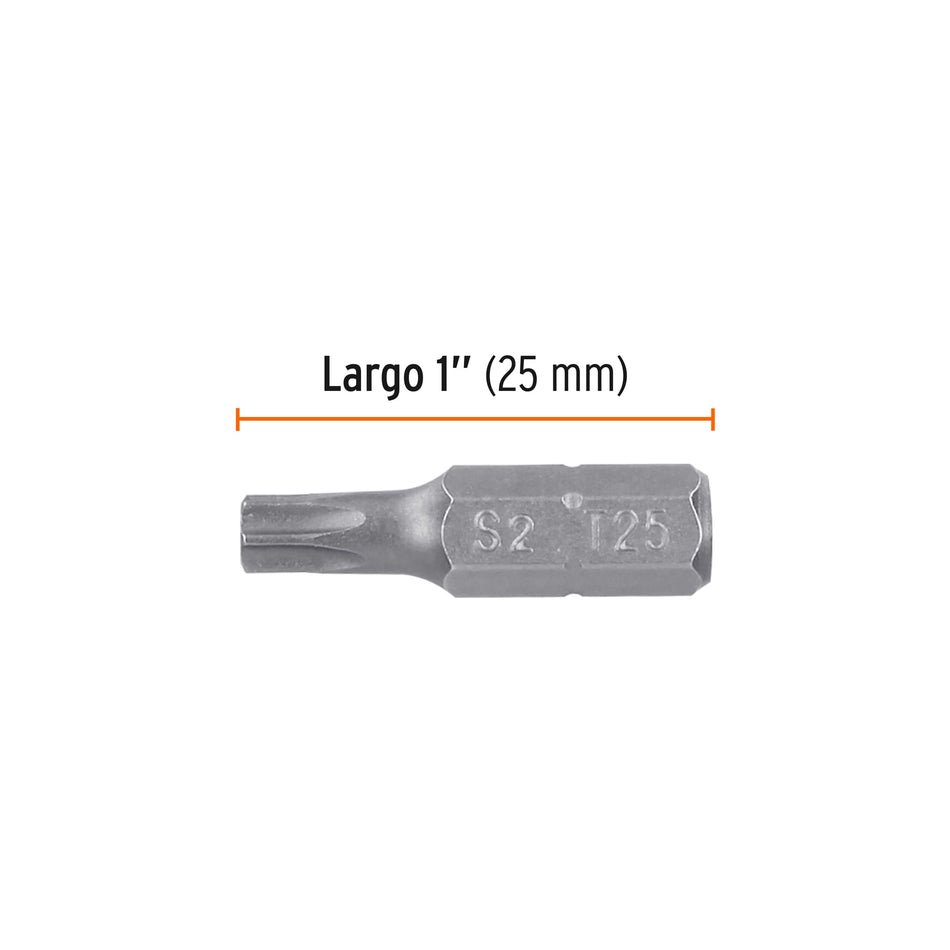 Estuche con 5 puntas torx T25 con seguro largo 1', Expert Caja con 6, 12327