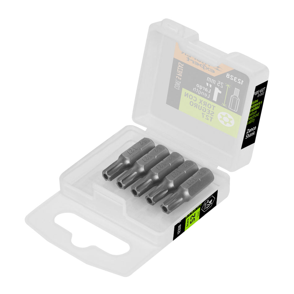 Estuche con 5 puntas torx T27 con seguro largo 1', Expert Caja con 6, 12328