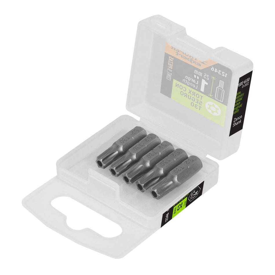 Estuche con 5 puntas torx T30 con seguro largo 1', Expert Caja con 6, 12346