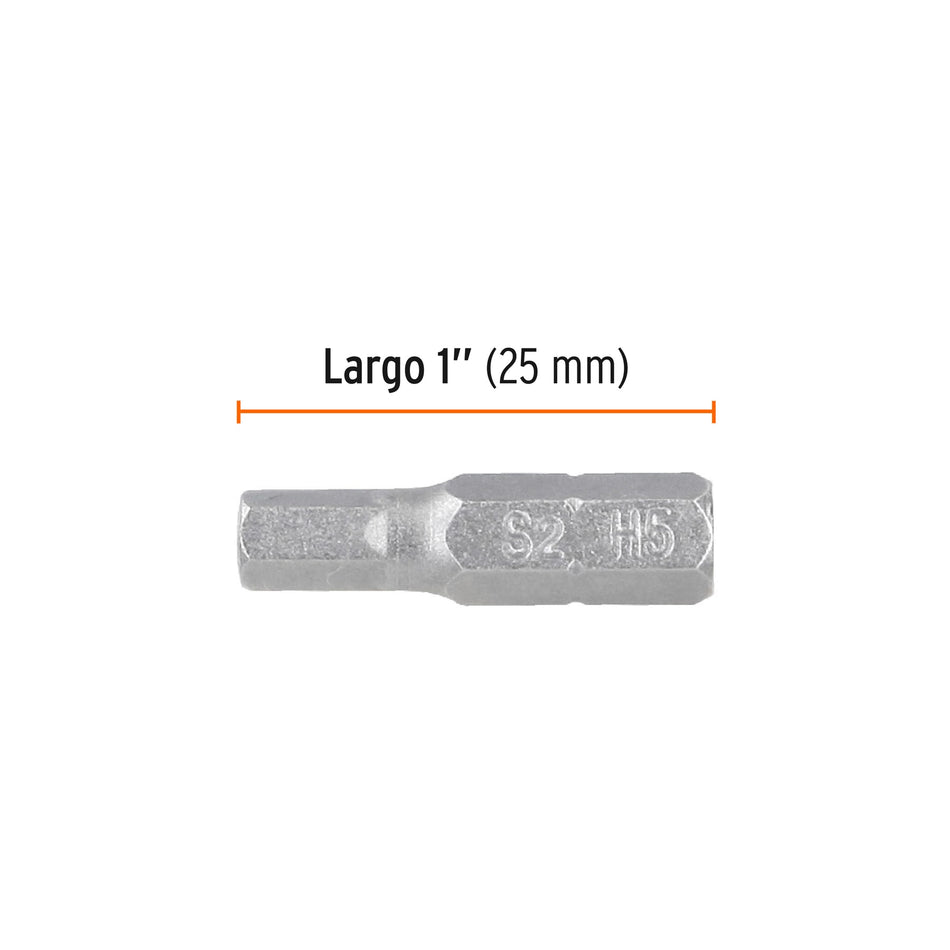 Estuche con 5 puntas hexagonales de 5 mm largo 1', Expert Caja con 6, 12539