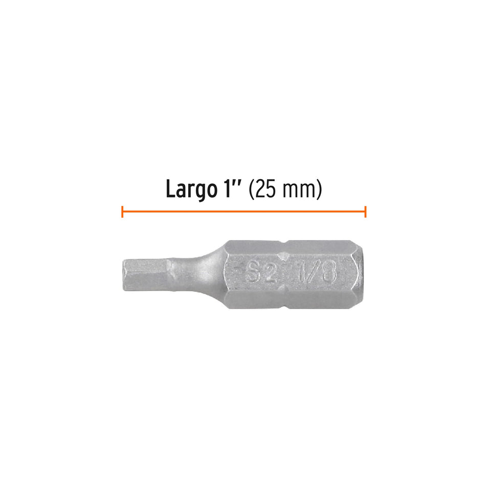Estuche con 5 puntas hexagonales de 1/8mm largo 1', Expert Caja con 6, 12489