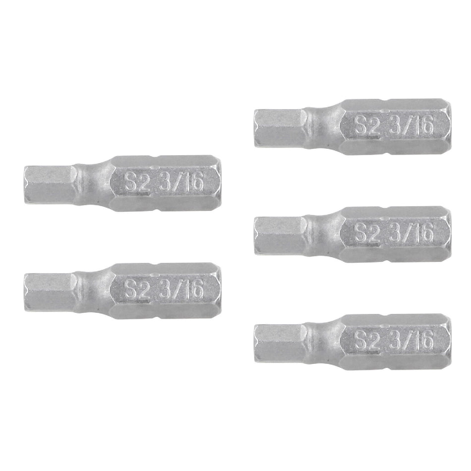 Estuche con 5 puntas hexagonales de 3/16mm largo 1', Expert Caja con 6, 12492