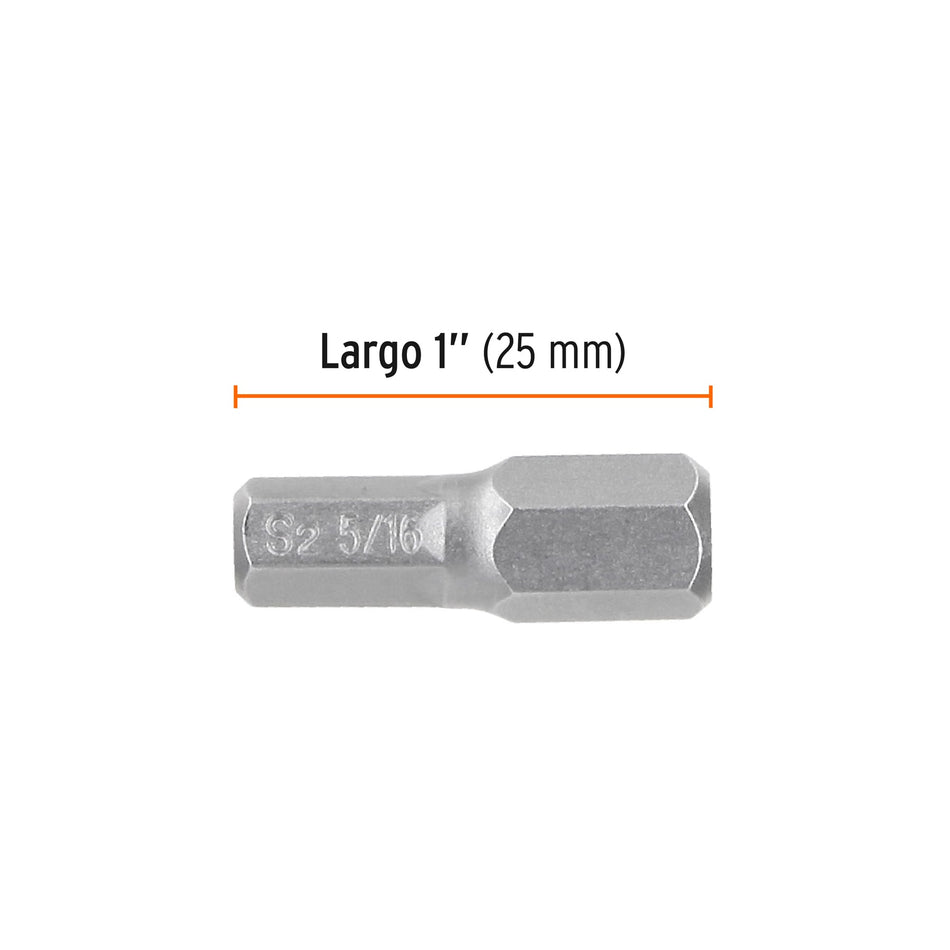 Estuche con 5 puntas hexagonales de 5/16mm largo 1', Expert Caja con 6, 12494