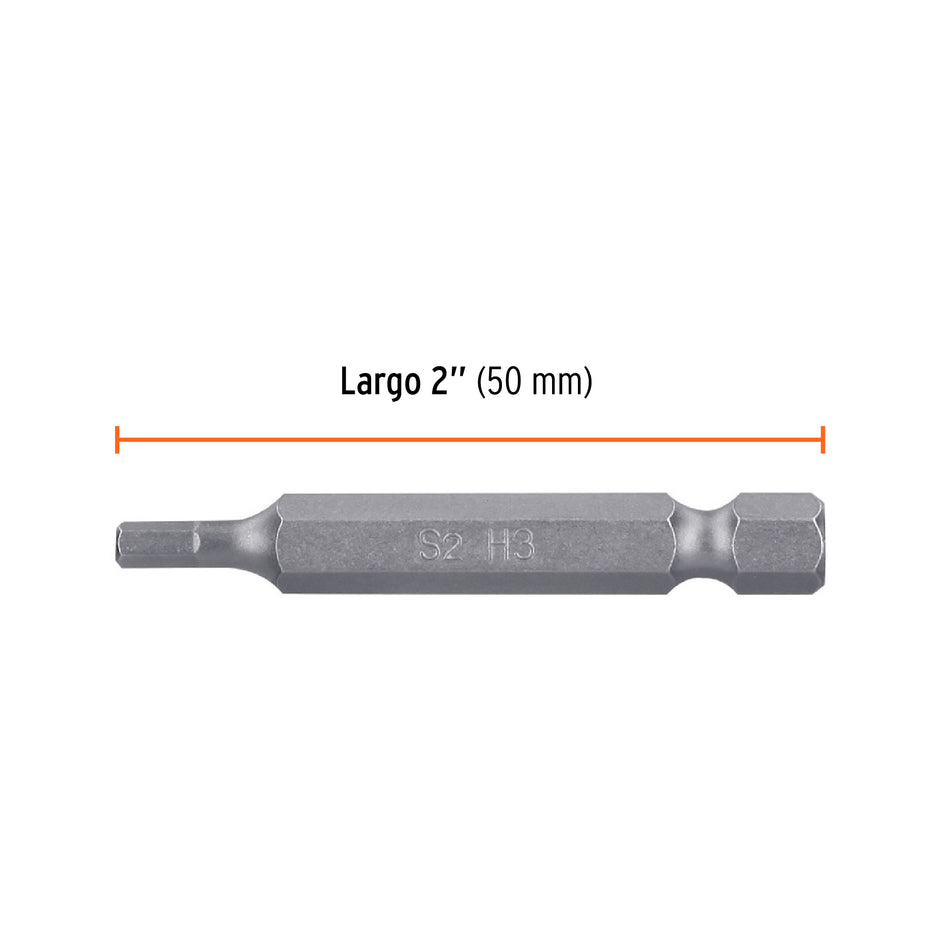 Estuche con 5 puntas hexagonales de 3 mm largo 2', Expert Caja con 6, 12692