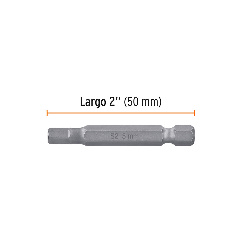 Estuche con 5 puntas hexagonales de 5 mm largo 2', Expert Caja con 6, 12699