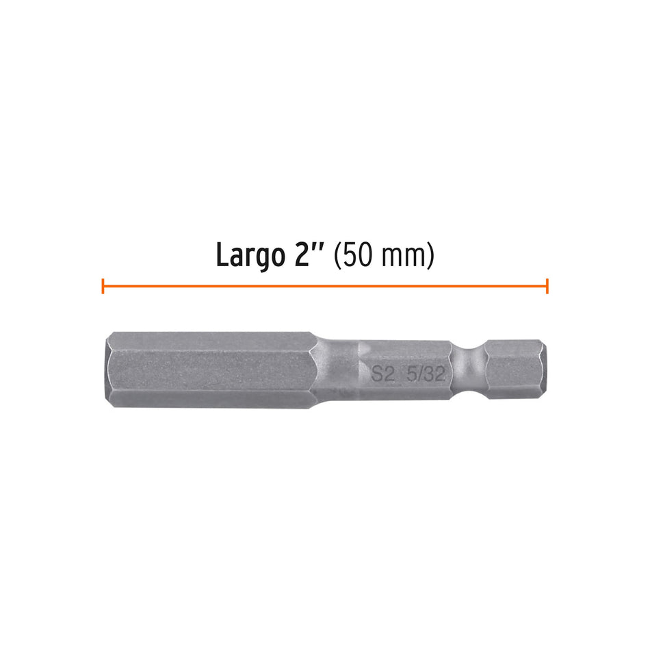 Estuche con 5 puntas hexagonales de 5/32mm largo 2', Expert Caja con 6, 12628