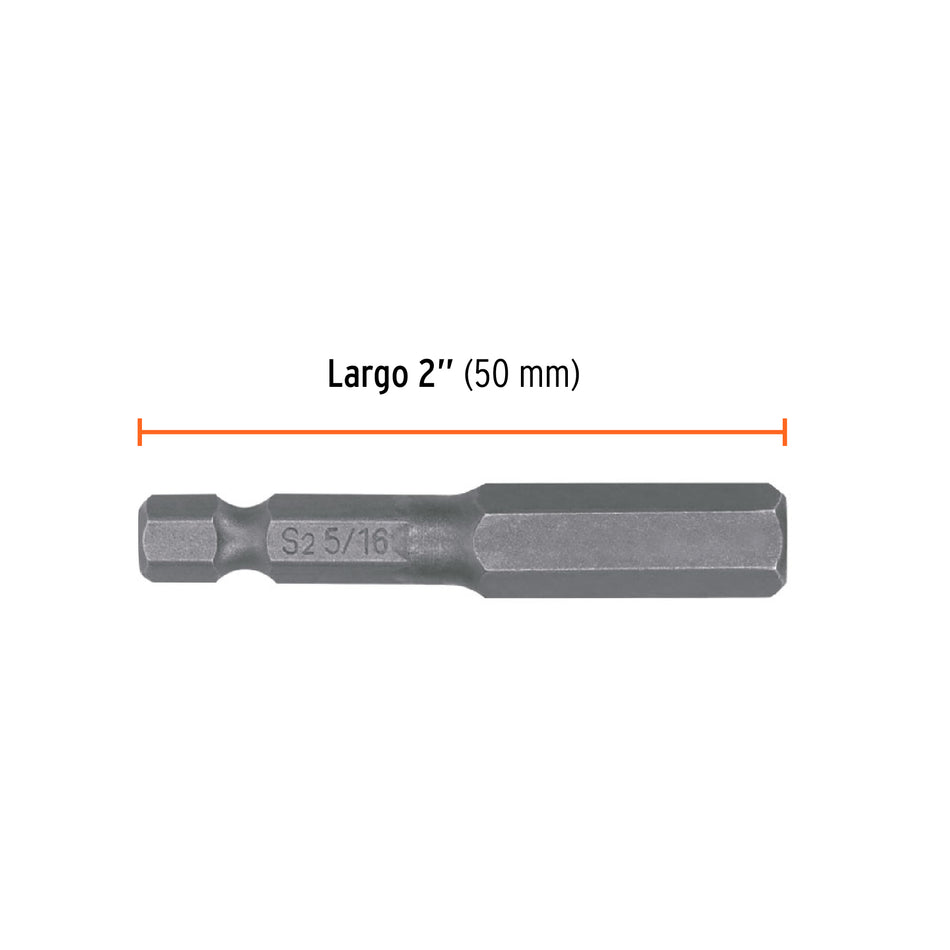 Estuche con 5 puntas hexagonales de 5/16mm largo 2', Expert Caja con 6, 12654